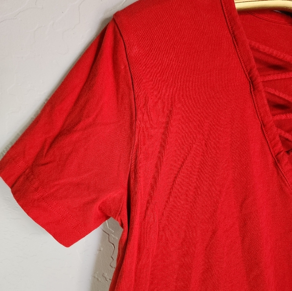 PINK Gonna Party Like It's 1776 Oversize V Neck Tee Red Size Small - Picture 2 of 8